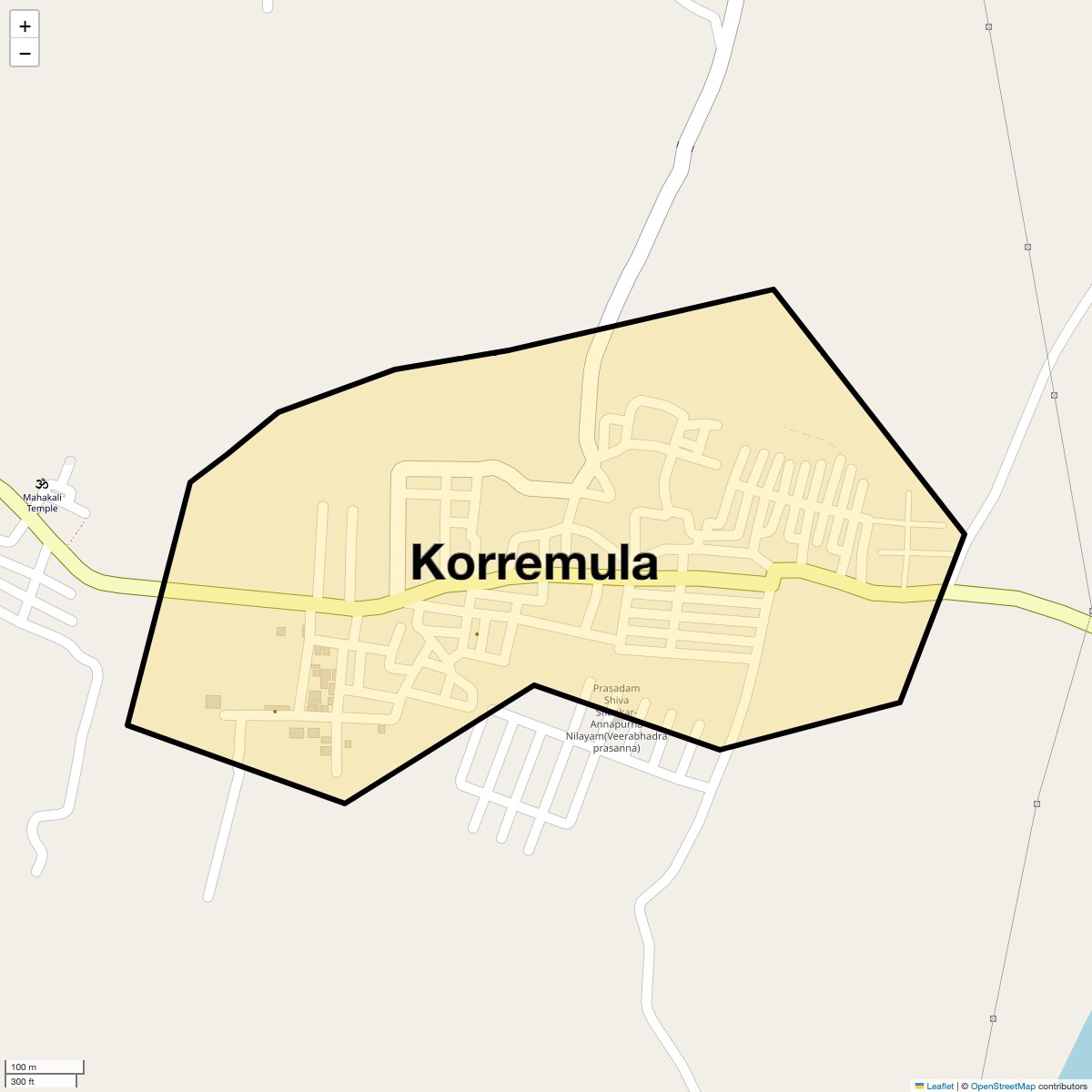 Location Map of Korremula, Hyderabad