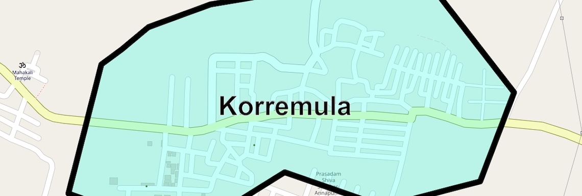 Location Map of Korremula, Hyderabad
