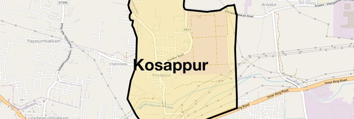 Location Map of Kosappur, Chennai