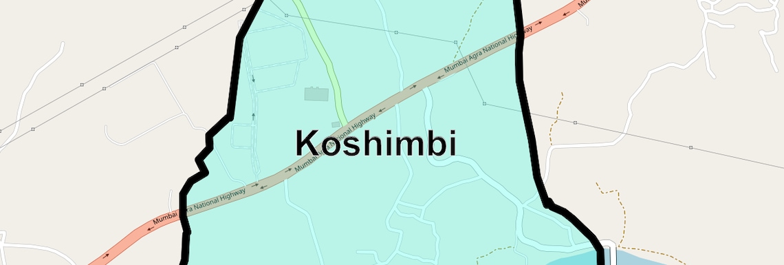Location Map of Koshimbi, Thane