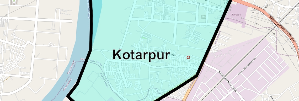 Location Map of Kotarpur, Ahmedabad