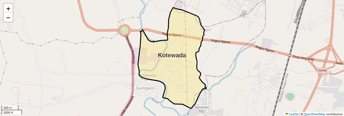 Location Map of Kotewada, Nagpur
