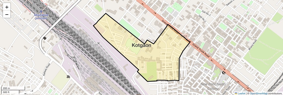 Location Map of Kotgaon, Ghaziabad