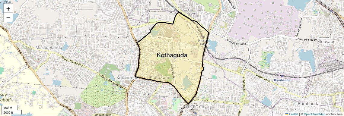 Location Map of Kothaguda, Hyderabad