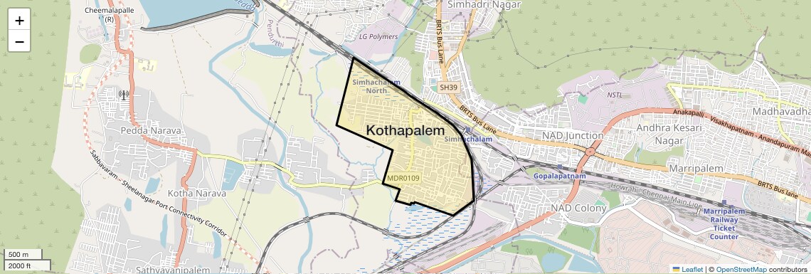 Location Map of Kothapalem, Vizag