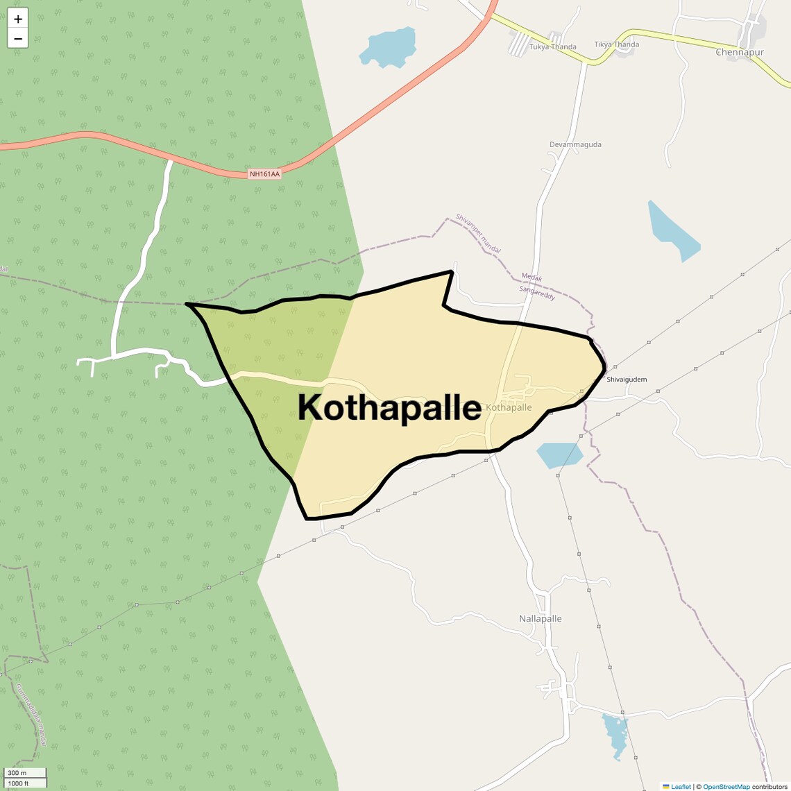 Location Map of Kothapalle, Hyderabad