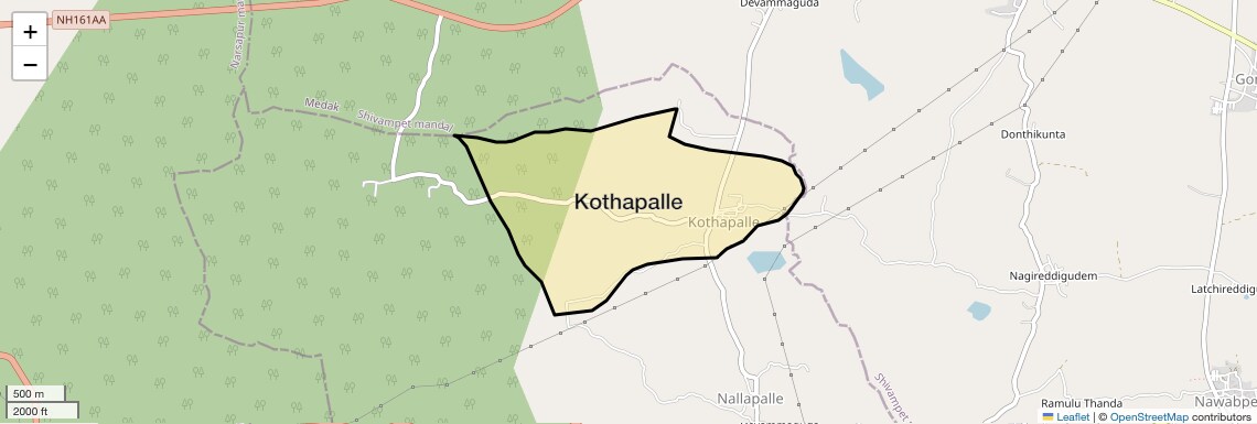 Location Map of Kothapalle, Hyderabad
