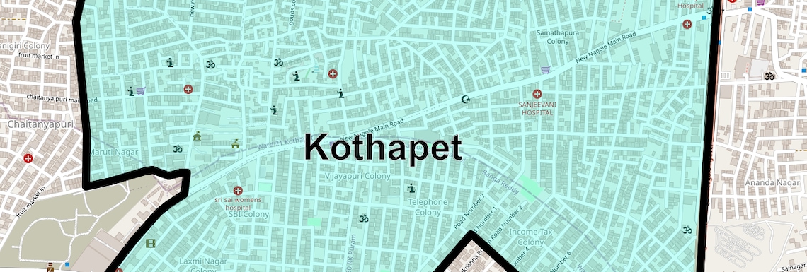 Location Map of Kothapet, Hyderabad