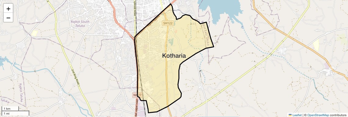 Location Map of Kotharia, Rajkot