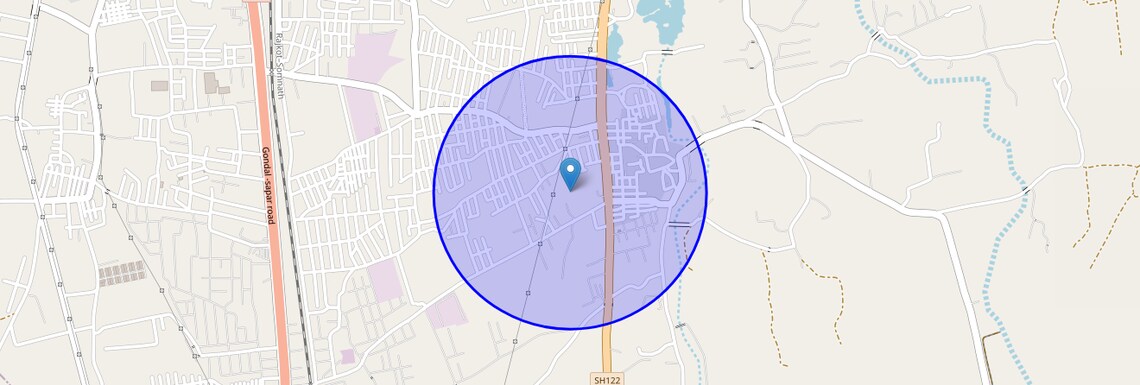 Location Map of Kotharia, Rajkot