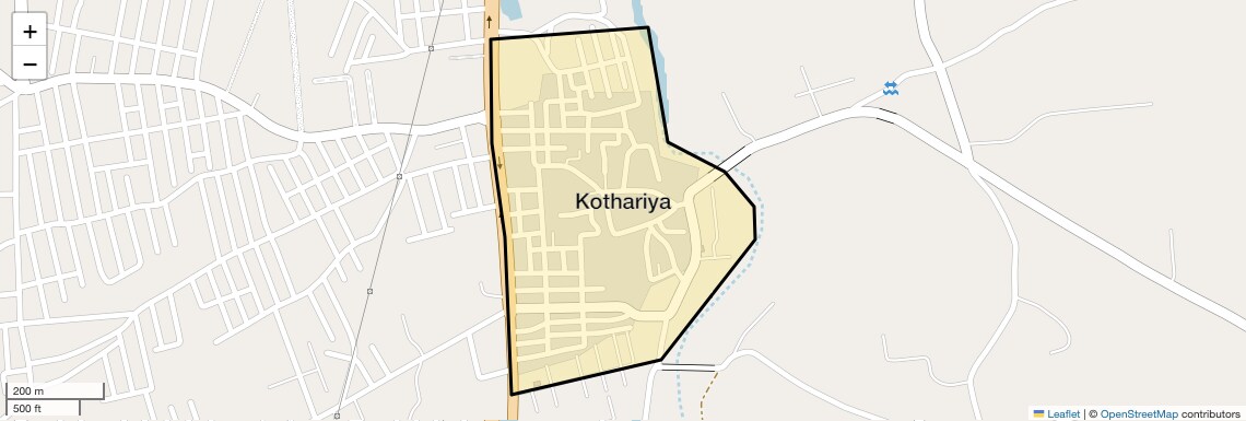 Location Map of Kothariya, Rajkot