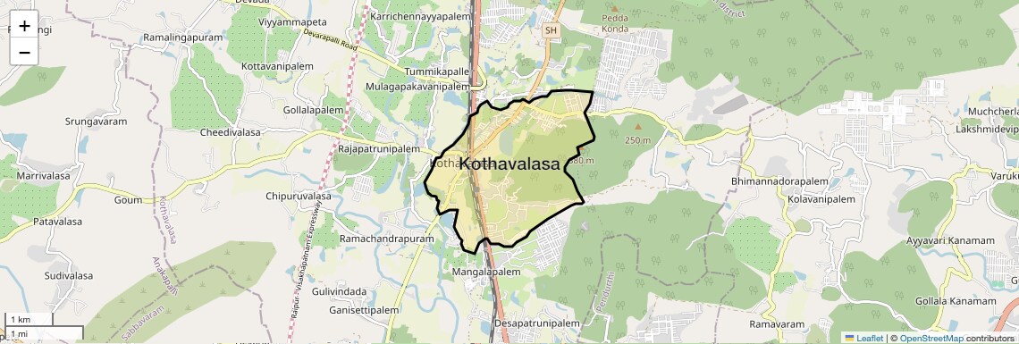 Location Map of Kothavalasa, Vizag
