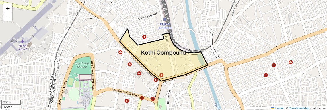 Location Map of Kothi Compound, Rajkot