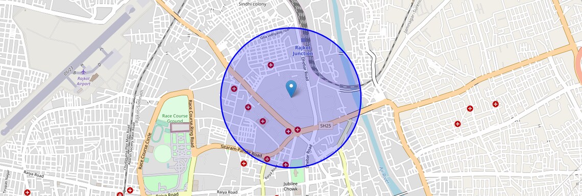 Location Map of Kothi Compound, Rajkot