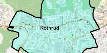 Location Map of Kothrud, Pune