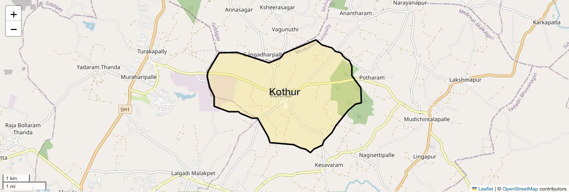 Location Map of Kothur, Hyderabad