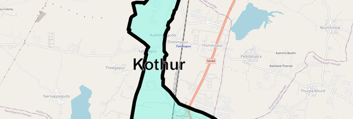 Location Map of Kothur, Hyderabad