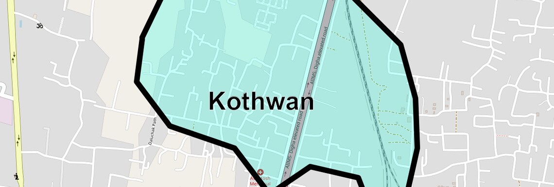 Location Map of Kothwan, Patna