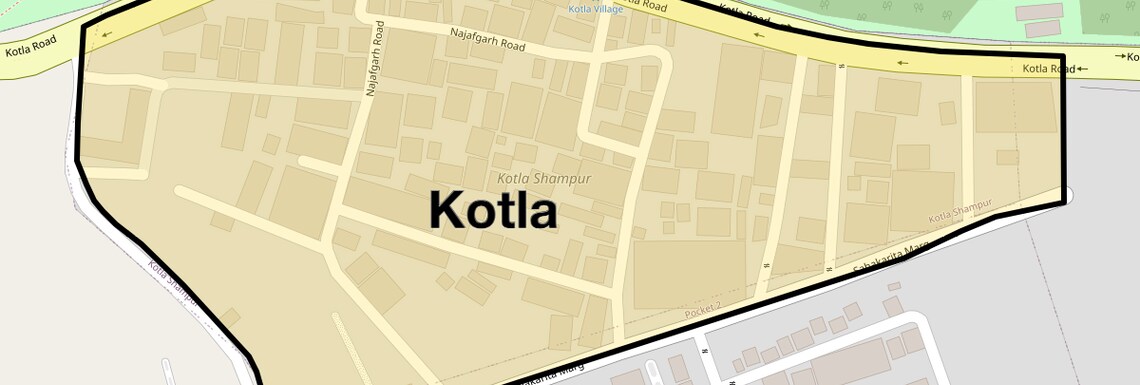 Location Map of Kotla, Delhi