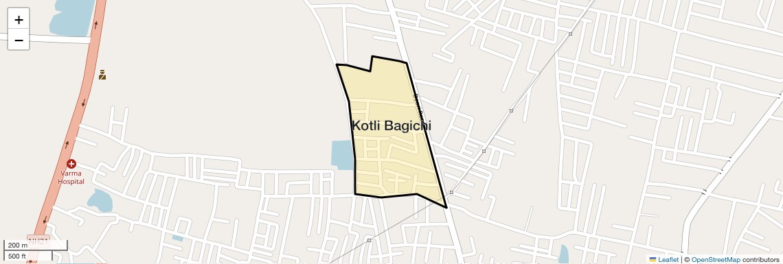 Location Map of Kotli Bagichi, Agra