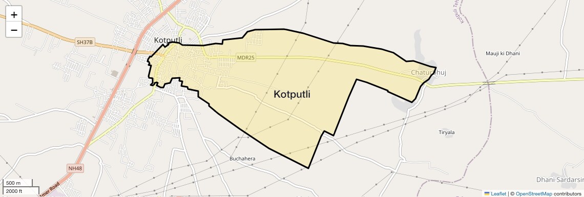 Location Map of Kotputli, Jaipur