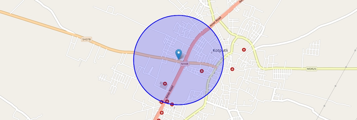 Location Map of Kotputli, Jaipur