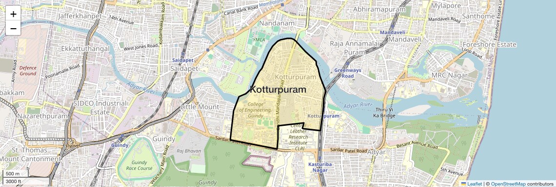 Location Map of Kotturpuram, Chennai