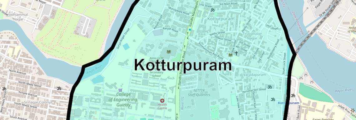 Location Map of Kotturpuram, Chennai