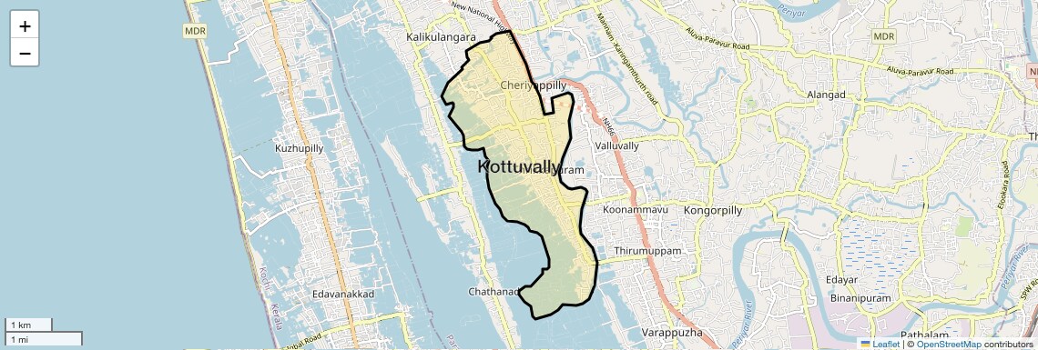 Location Map of Kottuvally, Kochi