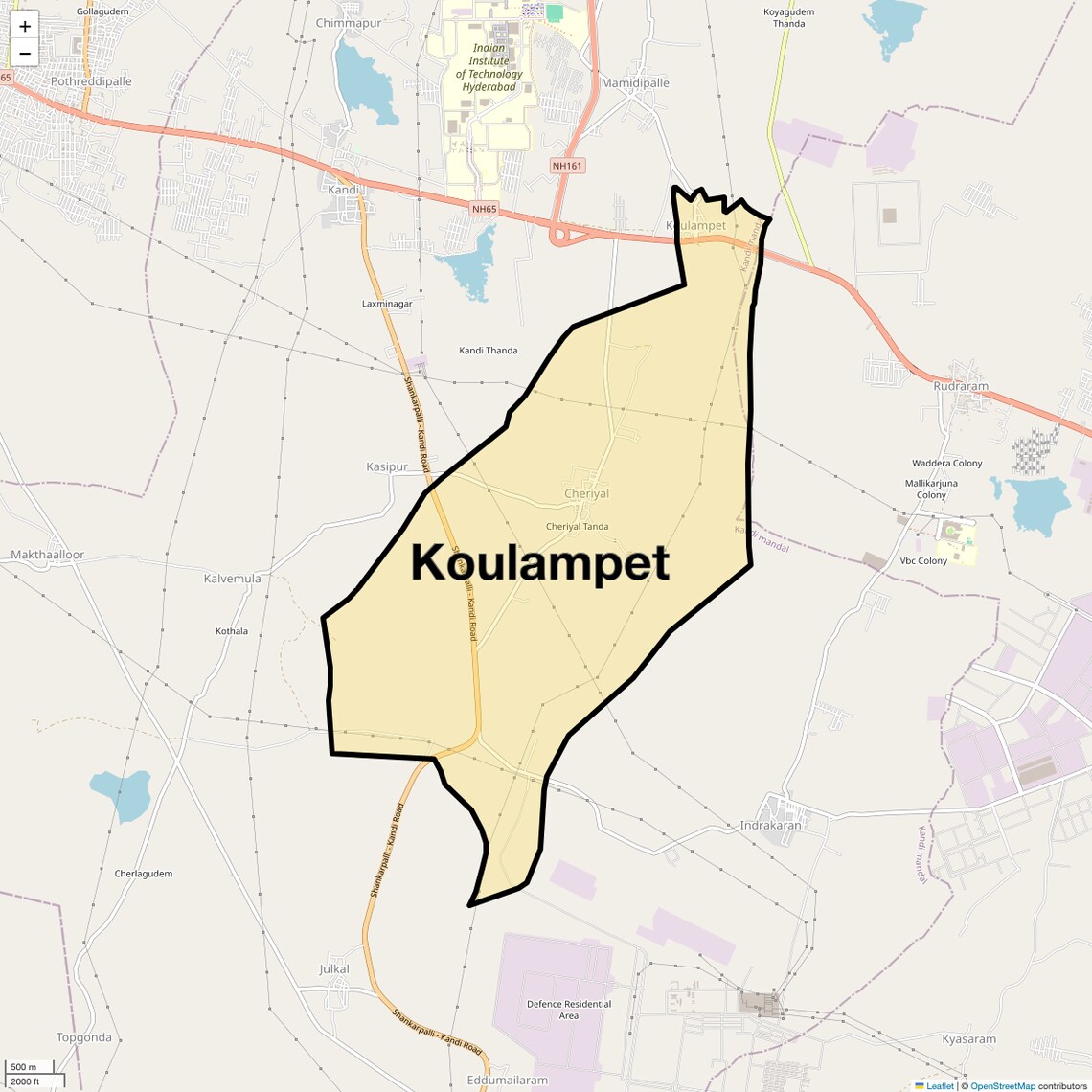 Location Map of Koulampet, Hyderabad