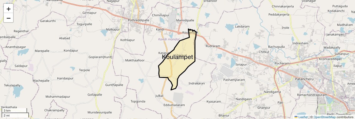 Location Map of Koulampet, Hyderabad
