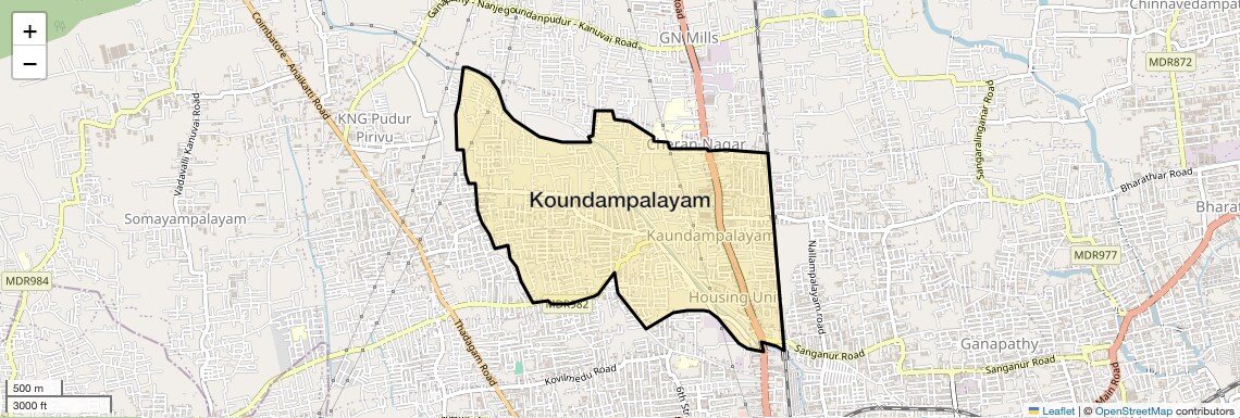 Location Map of Koundampalayam, Coimbatore