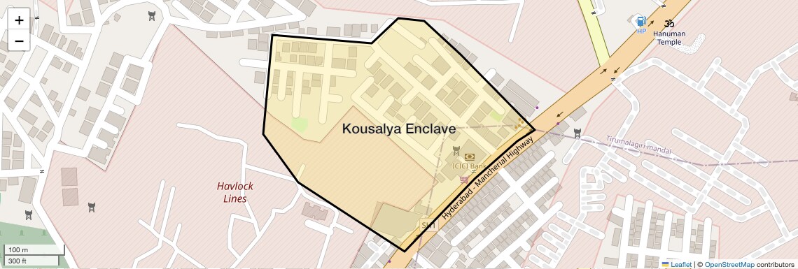 Location Map of Kousalya Enclave, Hyderabad