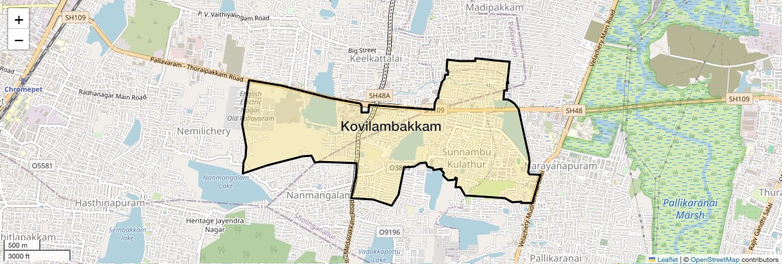 Location Map of Kovilambakkam, Chennai