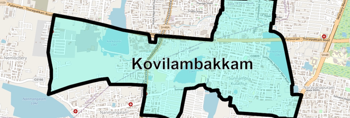 Location Map of Kovilambakkam, Chennai