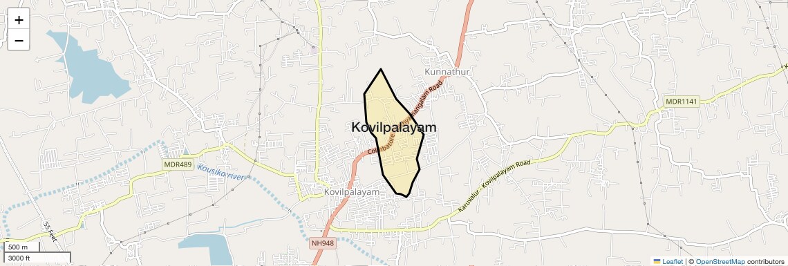 Location Map of Kovilpalayam, Coimbatore