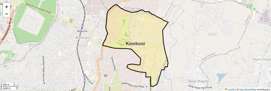 Location Map of Kowkoor, Hyderabad