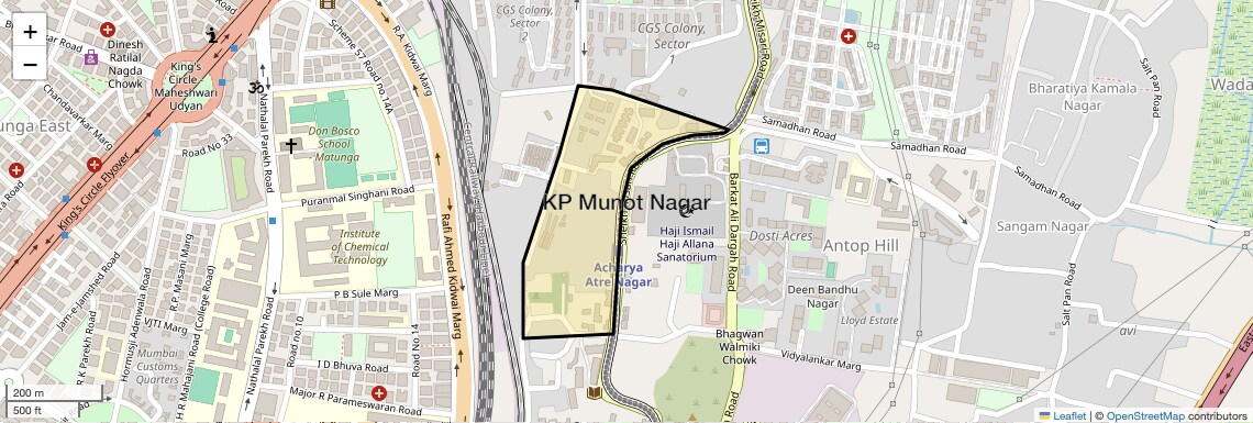 Location Map of KP Munot Nagar, Mumbai