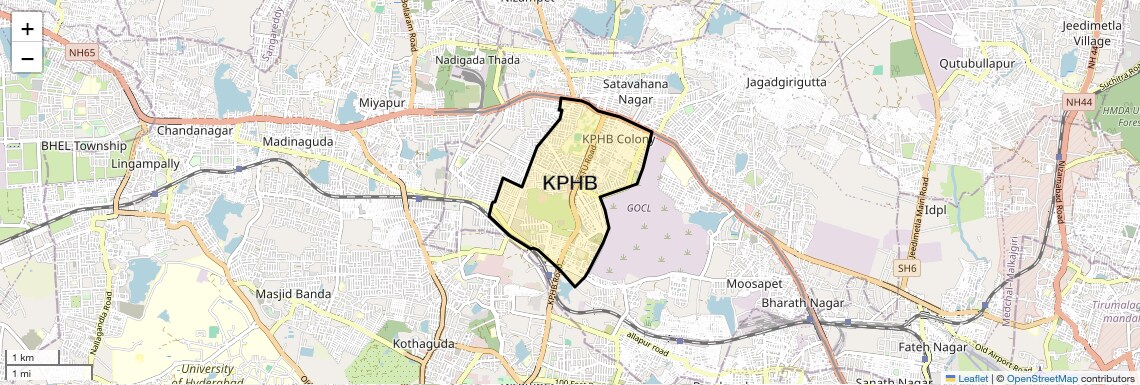 Location Map of KPHB, Hyderabad
