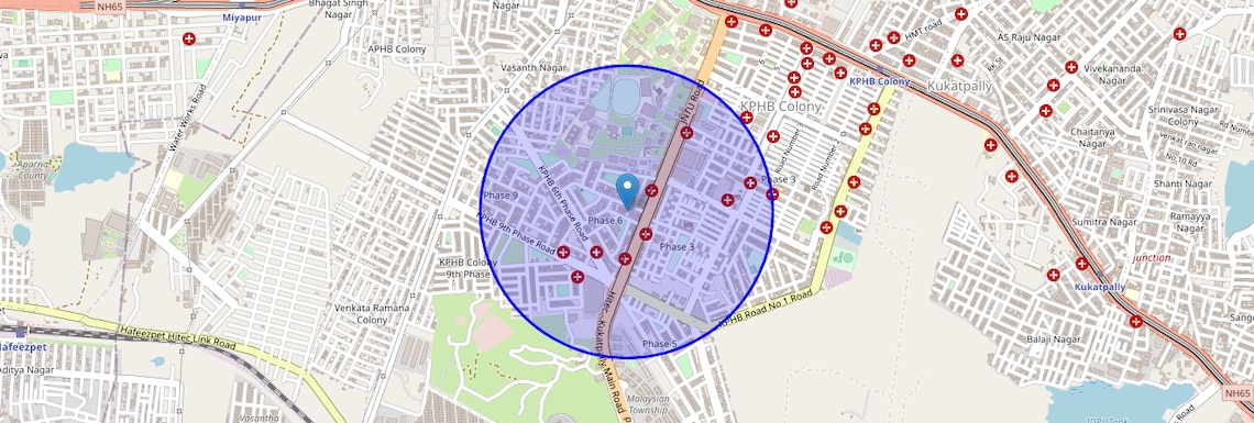 Location Map of KPHB, Hyderabad