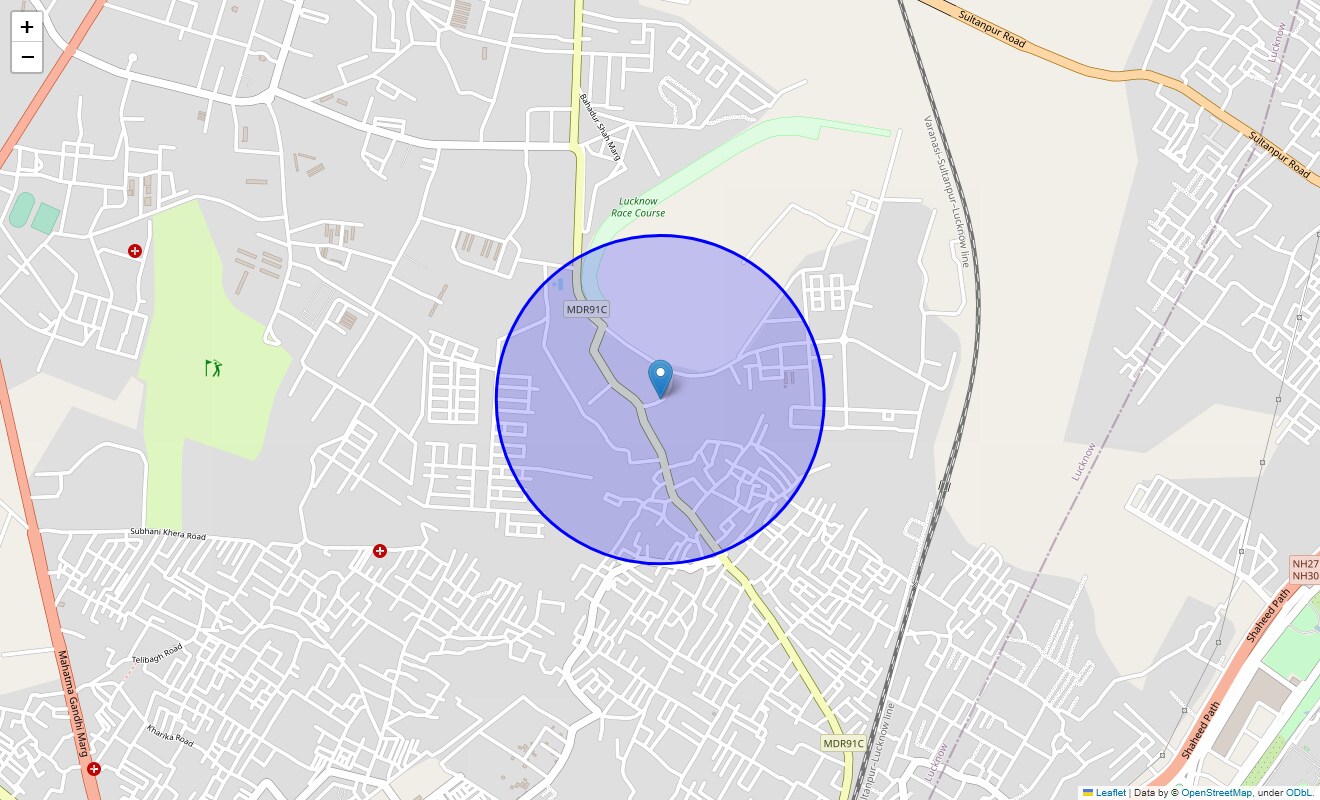 Location Map of Kranti Line Road, Lucknow