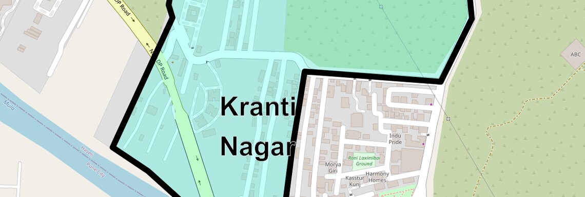 Location Map of Kranti Nagar, Pune