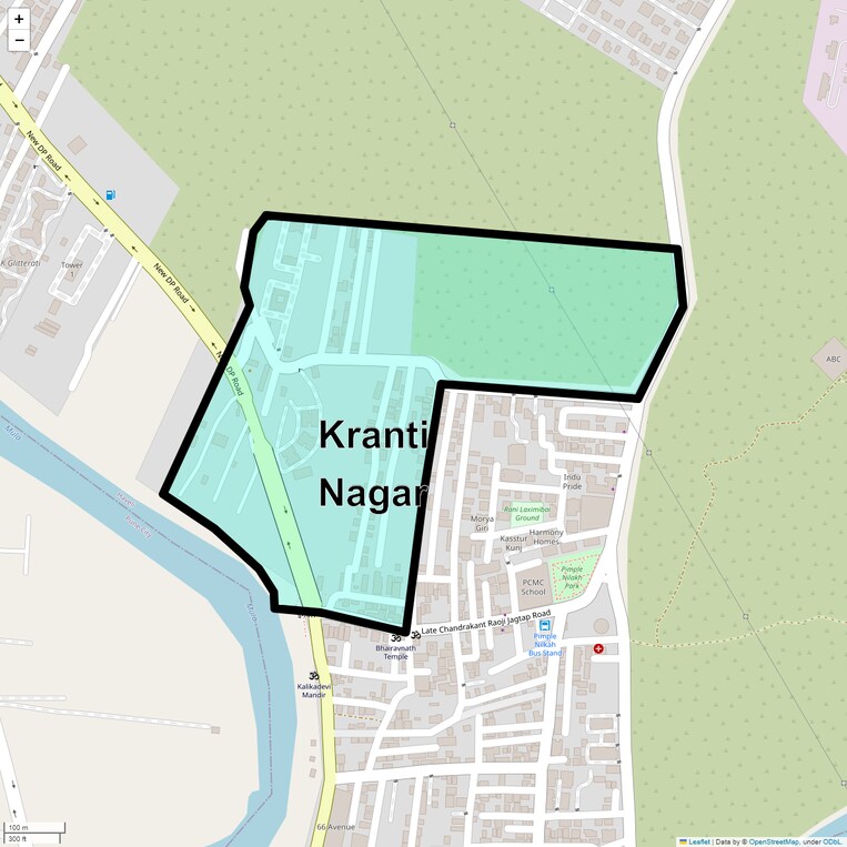Location Map of Kranti Nagar