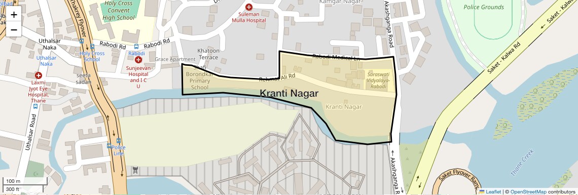 Location Map of Kranti Nagar, Thane