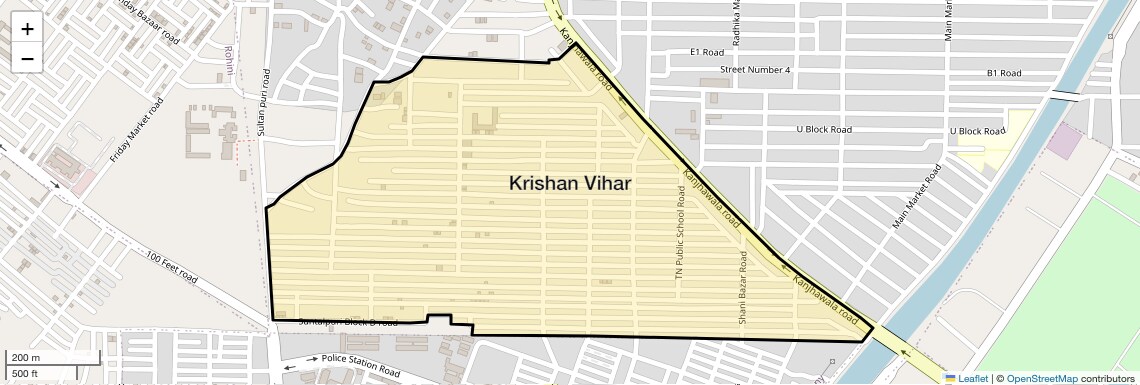 Location Map of Krishan Vihar, Delhi