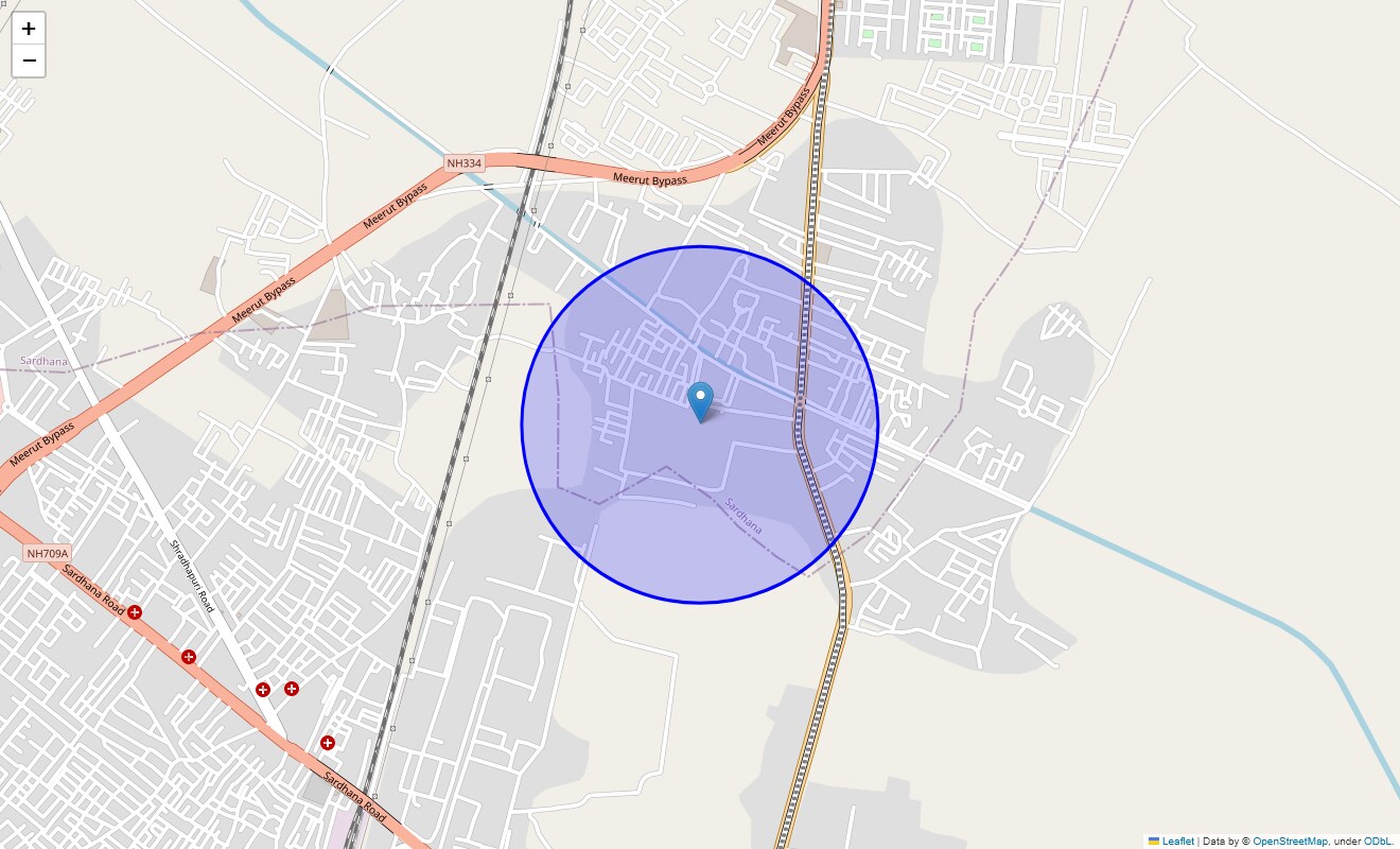 Location Map of Krishana Nagar, Meerut