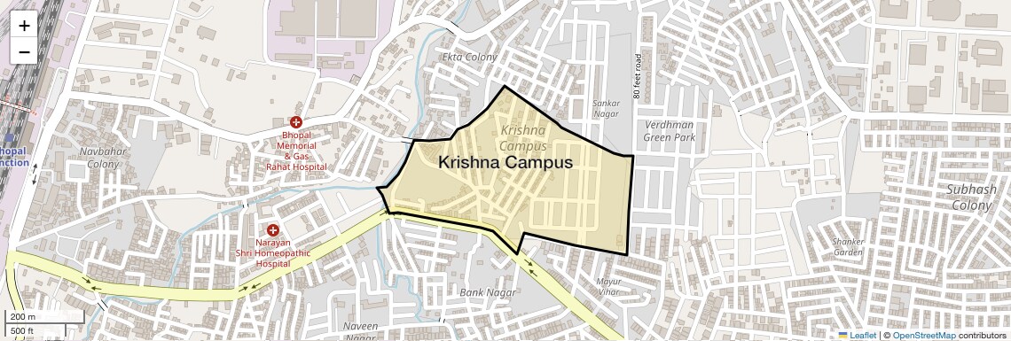 Location Map of Krishna Campus, Bhopal