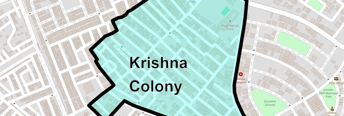 Location Map of Krishna Colony, Gurgaon