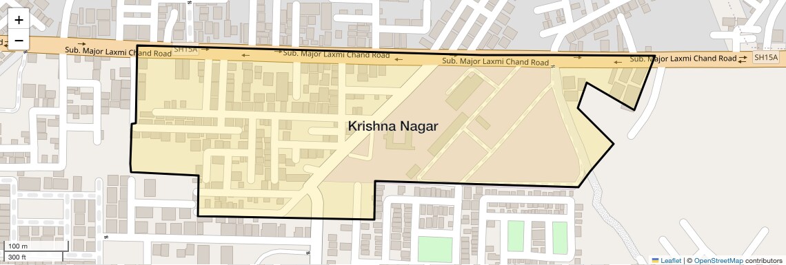 Location Map of Krishna Nagar, Gurgaon
