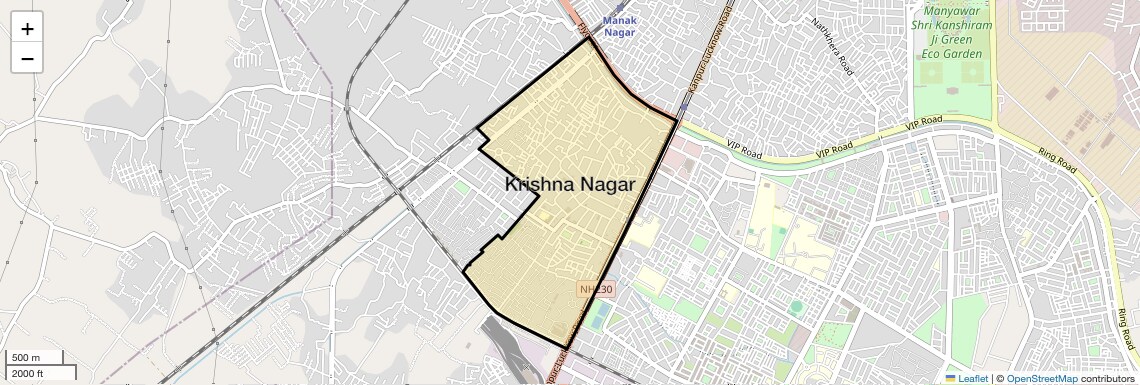 Location Map of Krishna Nagar, Lucknow